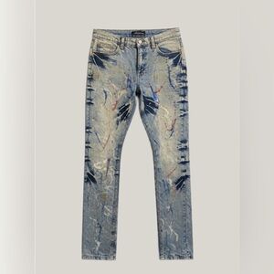 ReFuel 1989 Multi-Color Paint Splatter Skinny Jeans - Light Wash 30x32.5